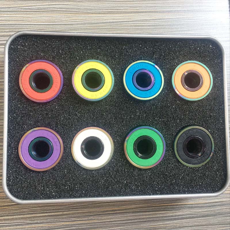 8*22*7mm 608 skateboard bearings 608-2rs colorful seals bearings